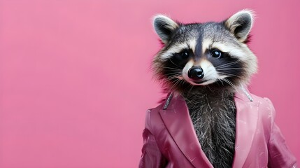 Raccoon in a Pink Blazer