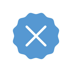 Blue close icon illustration. Delete sign and symbol. cross sign