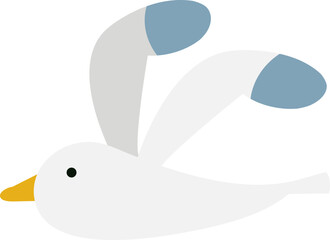 바다위를 날아다니는 귀여운 갈매기