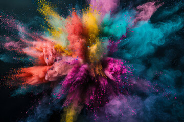 Fototapeta premium Colorful Powder Explosion on Black Background