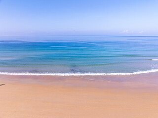 Amazing sand on beach in summer season sea background,Aerial view beach for travel background