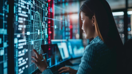 Naklejka premium Cybersecurity is a shield that safeguards your data by protecting your internet activities and personal information through firewalls and antivirus systems.