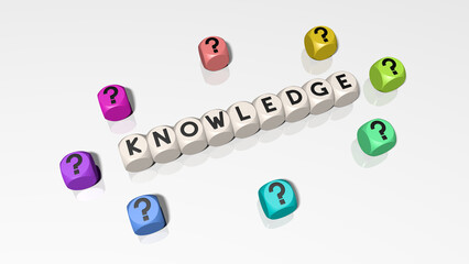 Obraz premium Buchstabenwürfel zeigen das Wort Knowledge