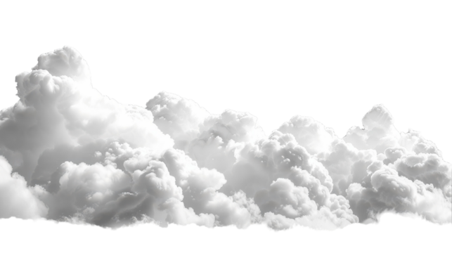 Dramatic White Clouds Embracing the Sky at Dusk Over Lush Green Landscape