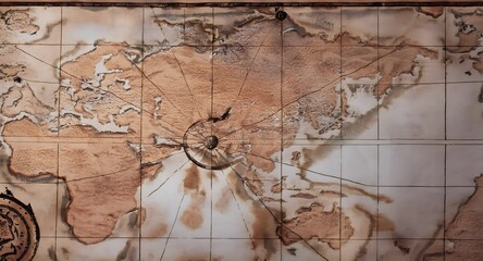 A faded map texture with weathered edges, discolored regions, and an antique cartographic feel. Multiple variations available