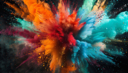 Colorful Explosion of Powder