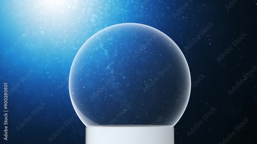 Poster blue christmas sky with snowfall and empty snowball loop copy space background. concept greeting car