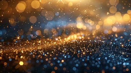Obraz premium Shimmering Elegance: A Mesmerizing Dance of Golden Glitter and Light in Abstract Background