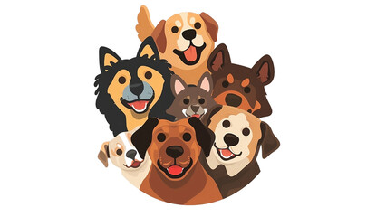 Obraz premium A playful cartoon illustration featuring a dog characters in a fun and colorful style