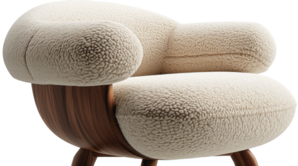 Luxurious Cream-Colored Armchair Showcasing Iconic Mid-Century Modern Design in a Contemporary Living Room Setting
