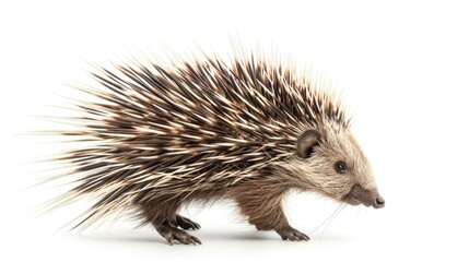 porcupine isolated on white background