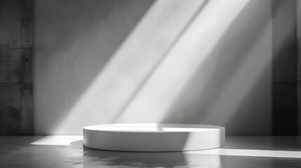 uturistic soft white dark podium with light and reflection background