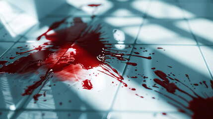 blood on the floor at a crime scene Investigation
