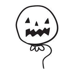 Halloween balloon. Outline icon. Vector design. Illustration on white background.
