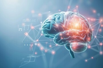 Artistic Female Profile with Neural Networks Highlighting Emotional Connectivity