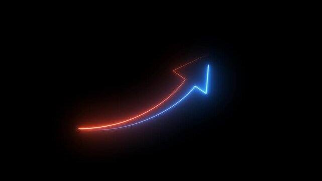 Business Growth And Success Arrow Infographics/ Animation of a business infographics with rising arrow and bar stats appearing,