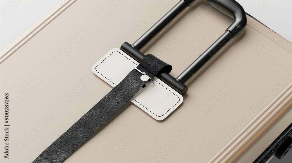 Poster a close-up shot of a travel bag's handle, perfect for showcasing the details or using as a design el