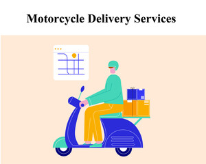 Motor Cycle Delivery Service Vector Illustration