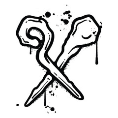 Graffiti spray wizard wand isolated on white background