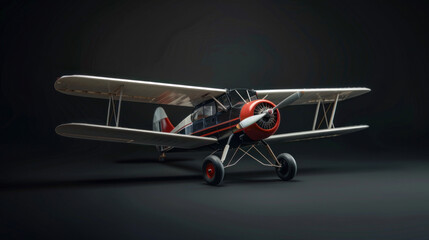 This is an image of a model plane in dark background.