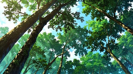 Fototapeta premium forest canopy anime