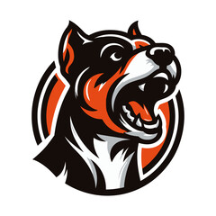 Pit bull dog  vector illustration on white background.
