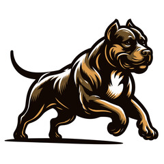 Obraz premium Pit bull dog vector illustration on white background. 