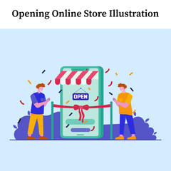 Opening Online Store Illustration