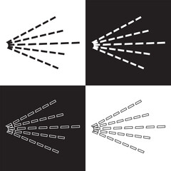 Spray icons collection. Set of aerosol steam icons in black. Perfume, paint, water, deodorant spray icon collection. Liquid or fluid spray cloud icons.  isolated on white and black background. Vector 