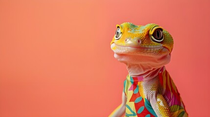 A Close-Up Portrait of a Smiling Gecko