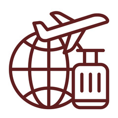 Travel  Vector Line Maroon Design