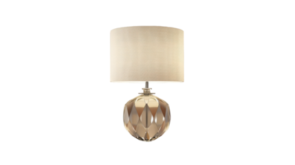 Elegant Glass Table Lamp Illuminating a Cozy Living Room in Soft Evening Light