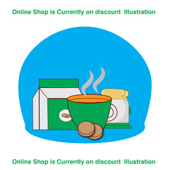 Online Shop is Currently on discount Illustration