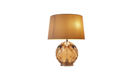 Elegant Crystal Table Lamp Illuminating Cozy Living Room During Soft Evening Ambience