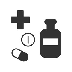 Pharmacy icon. Medications symbol modern, simple, vector, icon for website design, mobile app, ui. Vector Illustration