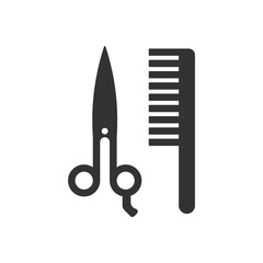 Scissors and comb icon. Hair salon symbol modern, simple, vector, icon for website design, mobile app, ui. Vector Illustration