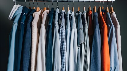Professional Dry Cleaning Service with Hanging Clothes - Garment Care, Fabric Maintenance, and Clothing Preservation.