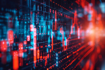 Obraz premium A colorful image of a graph with red and blue lines