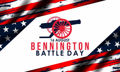  Bennington Battle Day template design vector , observed on 16 August annually to honour the Battle of Bennington which took place on 16 August, 1777