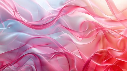 Fototapeta premium Abstract Colorful Flowing Ribbons in Pink and Blue Tones with Soft Gradient Background