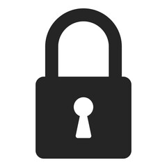Lock icon isolated on white background