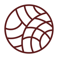 Yarn Ball Vector Line Maroon Design