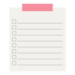 Various paper note. Blank paper note for to-do list on white background