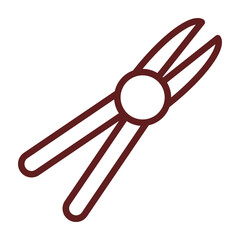 Jewelry Pliers Vector Line Maroon Design