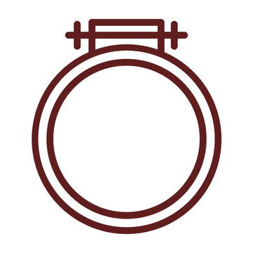 recommend clip art: Embroidery Hoop Vector Line Maroon Design