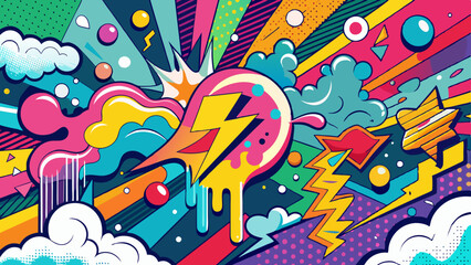 pop art background on the wall abstract vector colorfull pattern wallpaper art Abstract Hand Drawing Spray Paint Camouflage Brush