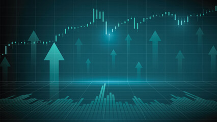 abstract background of stock market volume and candle stick on graph chart