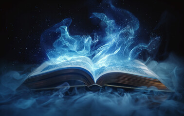magic book with magic light