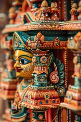 Fototapeta premium A detailed view of a figurine or sculpture depicting a human figure, useful for art and design projects