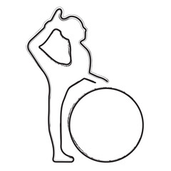 gymnastics brush strokes on a white background. Vector illustration.